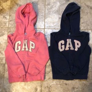 Girls Gap zip up hoodies